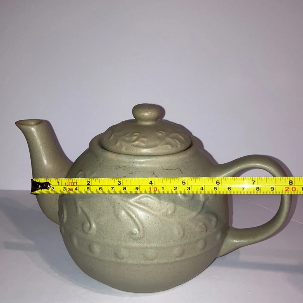 Vintage Tan‎ Large-vine Stoneware Teapot